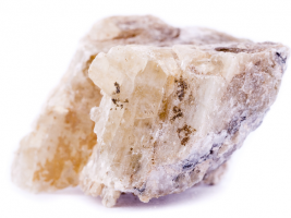 Spodumene crystals white background